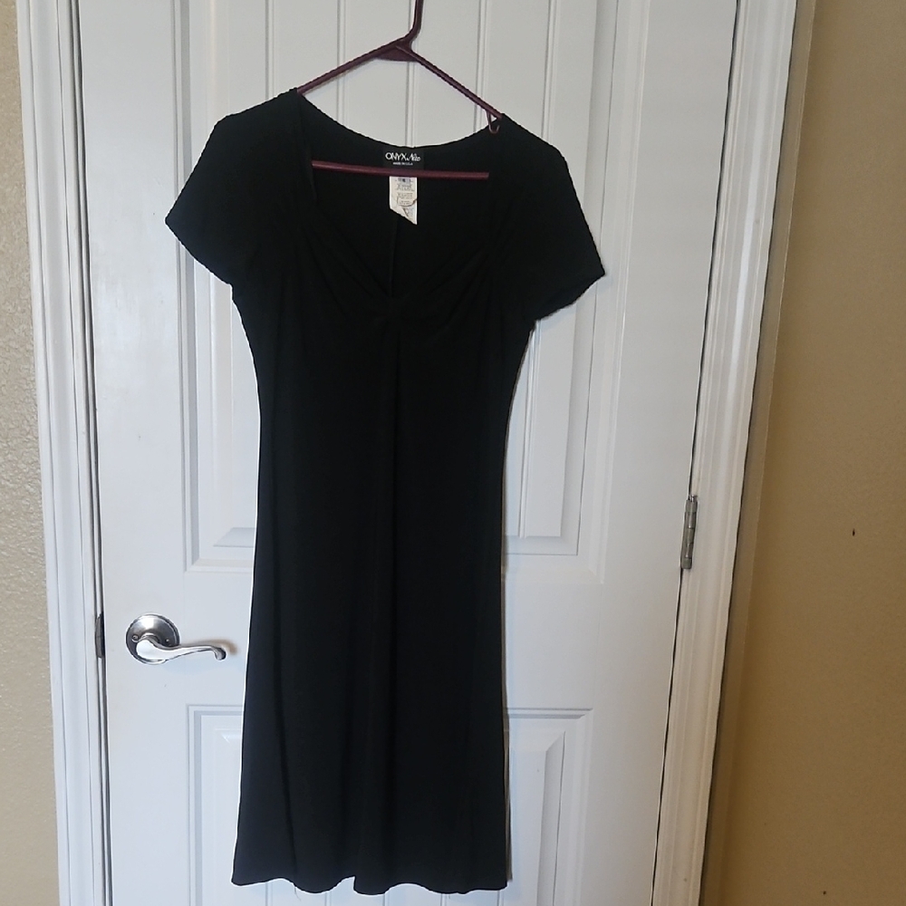 Onyx Nite Elegant Black Midi Dress